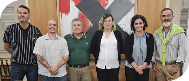 Foto da assinatura da escritura e reunião de trabalho da direção e reunião com a Câmara Municipal de Lisboa